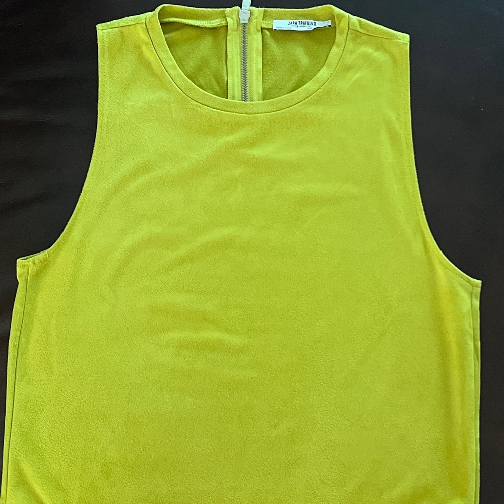 Green Zara suede top